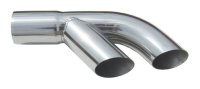 Exhaust Tail Pipe Tip Set 76-81 Pontiac Trans Am 3 in Inlet To Dual 3 in Split Outlet Slip-Fit Cl...