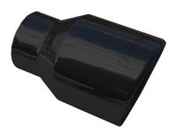 Exhaust Tail Pipe Tip 2.5 in 4 in x 6 in L Clamp On Hardware Not Incl Black Finish 304 Stainless ...
