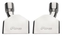 Exhaust Tail Pipe Tip Set 70-74 Cuda 2.5 in Rectangle Clamp On Hardware Not Incl Polished 304 Sta...