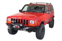 Cherokee XJ Front Winch Bumper W/O Grille Guard Bullhead Steel Black Textured Powdercoat Fishbone...