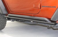 Jeep JK Rock Slider 07-18 Wrangler JK 2 Door Rubicon Steel Black Textured Powdercoat Fishbone Off...