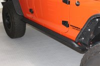 Jeep JK Rock Slider 07-18 Wrangler JK 4 Door Rubicon Steel Black Textured Powdercoat Fishbone Off...