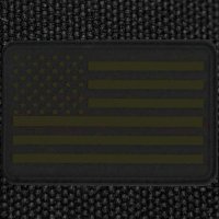 American Flag Patches, PVC Rubber, 2.0 Inch x 3.0 Inch w/ Velcro/Hook Backing Stars on Left Olive...