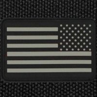 American Flag Patches, PVC Rubber, 2.0 Inch x 3.0 Inch w/ Velcro/Hook Backing Stars on Right Blac...