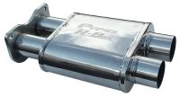 H-Box Muffler 2.5 in Gaskets/Hardware/Clamps Incl 304 Stainless Steel Polished Finish Replaces Ce...