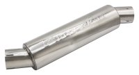 M-80 Muffler 14 Inch Body 2.5 Inch Offset Inlet/Offset Outlet 304 Stainless Pypes Performance Exh...