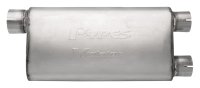 Violator Series Muffler 3 in Offset Inlet/2.5 in Dual Outlet 18 in L Hardware Not Incl Natural 40...
