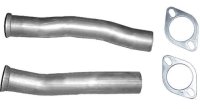 Mid Pipe Exhaust Pipe 2.5 in LH 15 3/4 in RH 17 3/4 in Flanges Incl Natural 409 Stainless Steel P...