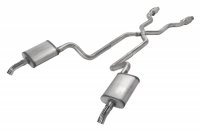 1975-1980 Corvette C3 2.5 Inch Crossmember Back Exhaust Kit With X-Pipe 409 Stainless Includes Ca...