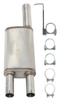 Violator Muffler Kit 09-18 Ram Hemi Split Rear Dual Exit Intermediate Pipe 3 in Hardware And Muff...