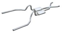 Crossmember Back w/X-Pipe Exhaust System 71-73 Mustang Split Rear Dual Exit 2.5 in Intermediate A...