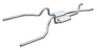 Crossmember Back w/X-Pipe Exhaust System 71-73 Mustang Split Rear Dual Exit 2.5 in Intermediate A...