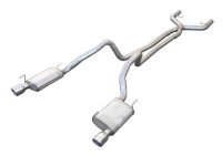 Cat Back Exhaust System 05-10 Mustang V6 Split Rear Dual Exit 2.5 in True Dual After-Cat X/Mid Pi...