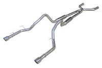 2005-2010 Mustang V6 Cat Back Mid Muffler Exhaust System M-80 Race Pro Mufflers 409 Stainless Pyp...