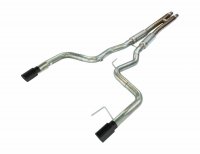 2024 Mustang GT 3 Inch H-Bomb and Bullet Mid Mufflers Cat Back Exhaust Kit 409 Stainless Black Po...
