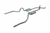 Crossmember Back w/X-Pipe Exhaust System 70-71 GTO/68-72 442 Dual Split Rear Valance Exit 2.5 in ...