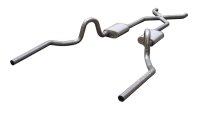 Crossmember Back w/X-Pipe Exhaust System 64-74 GM A Body Split Rear Dual Exit 3 in Intermediate A...