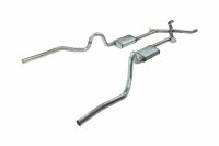 Crossmember Back w/Xchange Exhaust System 70-71 GTO/68-72 442 Split Rear Dual Exit 2.5 in Interme...