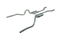 Crossmember Back Without X-Pipe Exhaust System 70-71 GTO/68-72 442 Split Rear Dual Exit 2.5 in In...