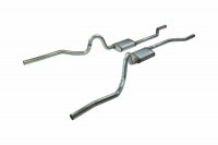 Crossmember Back Without X-Pipe Exhaust System 70-71 GTO/68-72 442 Split Rear Dual Exit 2.5 in In...