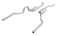 Crossmember Back Without X-Pipe Exhaust System 64-72 A-Body Split Rear Dual Exit 2.5 in Intermedi...