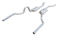 Crossmember Back Without X-Pipe Exhaust System 64-72 A-Body Split Rear Dual Exit 2.5 in Intermedi...