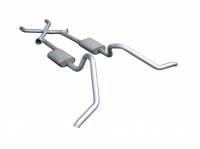 Cat Back w/Xchange Exhaust System Split Side Dual Exit 2.5 in Intermediate And Tail Pipe Muffler ...