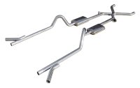 Crossmember Back w/Xchange Exhaust System Split Rear Dual Exit 2.5 in Intermediate And Tail Pipe ...