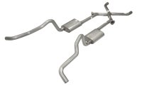 Crossmember Back w/X-Pipe Exhaust System 55-57 Tri-Five Chevy Split Rear Dual Exit 2.5 in Interme...