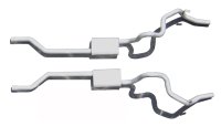 Crossmember Back Without X-Pipe Exhaust System Split Rear Dual Exit 2.5 in Intermediate And Tail ...