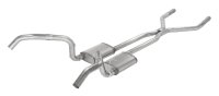 Crossmember Back w/H-Pipe Exhaust System 67-69 Split Rear Dual Exit 2.5 in Intermediate Pipe And ...