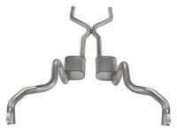 Crossmember Back w/H-Pipe Exhaust System 70-74 F-Body Split Rear Dual Quarter Exit 3in Intermedia...