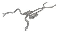 Crossmember Back w/H-Pipe Exhaust System 70-74 F-Body Split Rear Dual Quarter Exit 3in Intermedia...