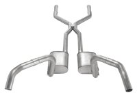 Crossmember Back w/H-Pipe Exhaust System 67-69 Split Rear Dual Exit 3 in Intermediate And Tail Pi...