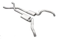 Crossmember Back w/X-Pipe Exhaust System 67-69 Split Rear Dual Exit 3 in Intermediate And Tail Pi...