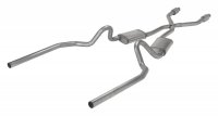 Crossmember Back w/X-Pipe Exhaust System 78-88 GM G-Body SS Split Rear Dual Exit 2.5 in Intermedi...