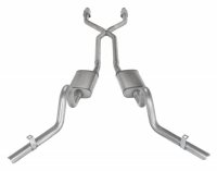 Crossmember Back w/X-Pipe Exhaust System 78-88 EL Camino Exc SS Split Rear Dual Exit 2.5 in Inter...