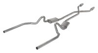 Crossmember Back w/X-Pipe Exhaust System 78-88 El Camino SS Split Rear Dual Exit 2.5 in Intermedi...