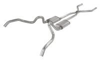 Crossmember Back w/H-Pipe Exhaust System 62-67 Nova Split Rear Dual Exit 2.5 in Intermediate And ...