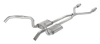 Crossmember Back w/H-Pipe Exhaust System 75-79 Nova Split Rear Dual Exit 2.5 in Intermediate And ...