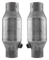 Crossmember Back w/X-Pipe Exhaust System 75-79 Nova Split Rear Dual Exit 2.5 in Intermediate And ...