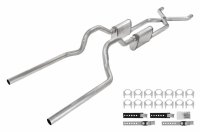 Crossmember Back W/ X-Pipe Exhaust System 63-66 GM Truck Split Rear Dual Exit 2.5 Inch Intermedia...