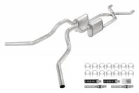 Crossmember Back W/ X-Pipe Exhaust System 63-66 GM Truck Split Side Dual Exit 2.5 Inch Intermedia...