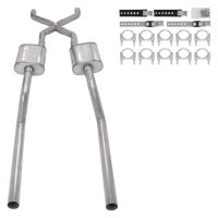 55-59 GM 2WD Truck 2.5 Inch Crossmember Back Exhaust Kit With Turbo Pro Mufflers Pypes Performanc...