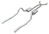 Crossmember Back w/X-Pipe Exhaust System 67-73 Mopar A-Body Split Rear Dual Exit 2.5 in Intermedi...