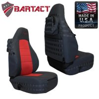 Jeep TJ Seat Covers Front 97-02 Wrangler TJ Tactical Series Black/Orange Bartact