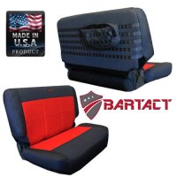Jeep TJ Seat Covers Rear Bench 97-02 Wrangler TJ Tactical Series Black/Khaki Bartact