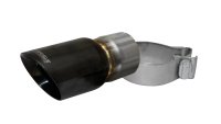 Single 3.0 Inch Black Pro-Series Tip (Clamp Included) 2.5 Inch Inlet Universal Stainless Steel Co...