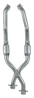 1979-1995 Mustang X-Pipe Exhaust Kit High Flow Catalytic Converters EPA Compliant 409 Stainless S...