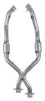 1998-2004 Mustang V6 2.5 Inch X-Pipe Exhaust Kit High Flow Ceramic Catalytic Converters 409 Stain...